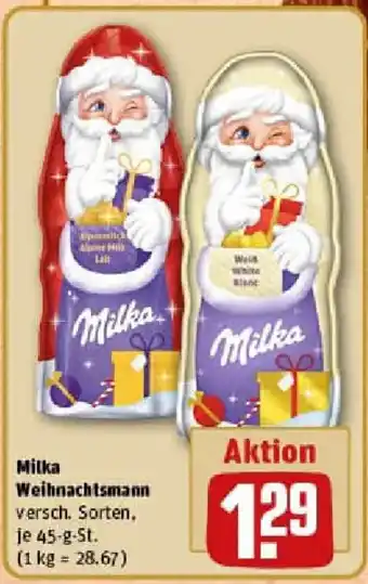 REWE Milka Weihnachtsmann Angebot