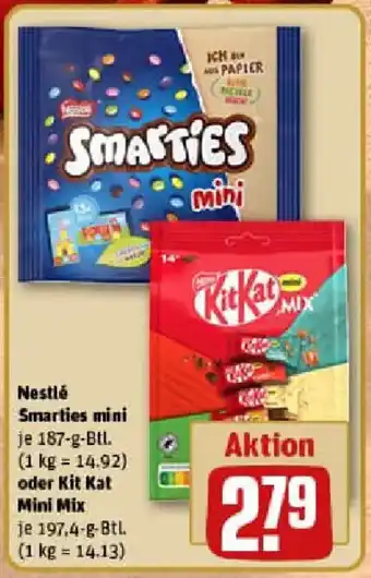 REWE Nestlé Smarties mini oder Kit Kat Mini Mix Angebot