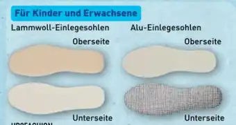 Aldi Nord Up2Fashion Lammwoll-/Alu-Einlegesohlen Angebot