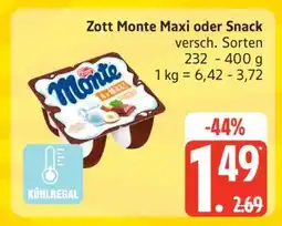 Edeka Zott Monte Maxi oder Snack Angebot