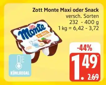 Edeka Zott Monte Maxi oder Snack Angebot