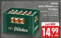 Edeka Veltins helles Pülleken oder Zitrönken Angebot
