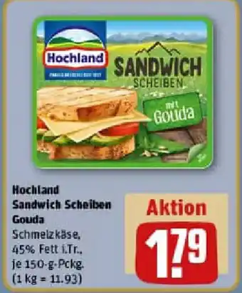 REWE Hochland Sandwich Scheiben Gouda Angebot