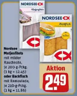 REWE Nordsee Matjesfilets oder Backfisch Angebot
