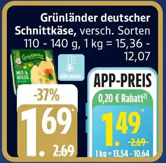Edeka Grünländer deutscher Schnittkäse Angebot