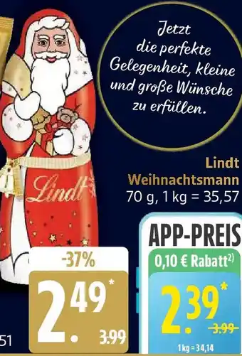 Edeka Lindt Weihnachtsmann Angebot