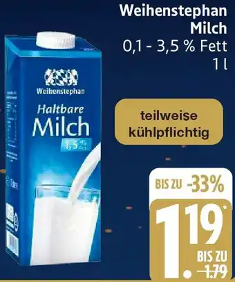 Edeka Weihenstephan Milch Angebot