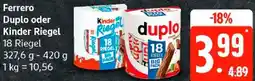 Edeka Ferrero Duplo oder Kinder Riegel Angebot