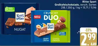 Edeka Ritter Sport Groẞtafelschokolade Angebot