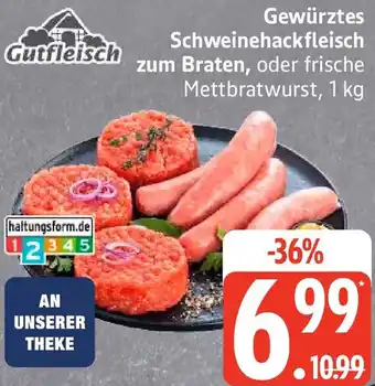 Edeka Gutfleisch Gewürztes Schweinehackfleisch zum Braten Angebot