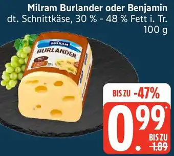 Edeka Milram Burlander oder Benjamin Angebot
