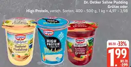 Edeka Dr. Oetker Sahne Pudding Grütze oder High Protein Angebot