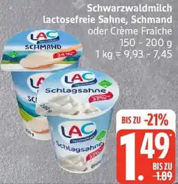 Edeka LAC Schwarzwaldmilch lactosefreie Sahne, Schmand Angebot