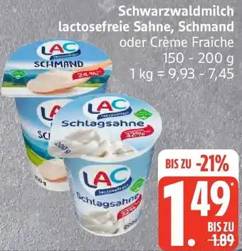 Edeka LAC Schwarzwaldmilch lactosefreie Sahne, Schmand Angebot