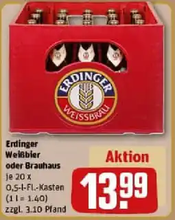 REWE Erdinger Weißbier oder Brauhaus Angebot