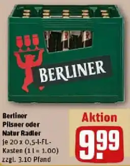 REWE Berliner Pilsner oder Natur Radler Angebot