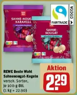 REWE REWE Beste Wahl Sahnenougat-Kugeln Angebot