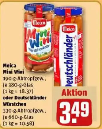 REWE Meica Mini Wini oder Deutschländer Würstchen Angebot