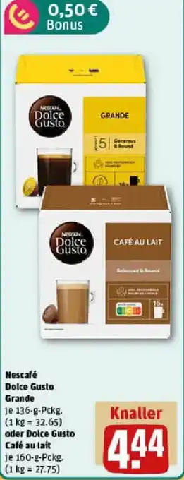 REWE Nescafé Dolce Gusto Grande oder Dolce Gusto Café au lait Angebot