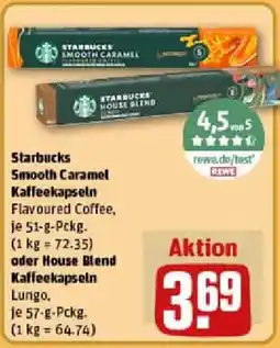 REWE Starbucks Smooth Caramel Kaffeekapseln oder House Blend Kaffeekapseln Angebot