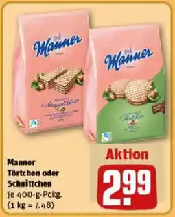 REWE Manner Törtchen oder Schnittchen Angebot