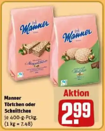 REWE Manner Törtchen oder Schnittchen Angebot