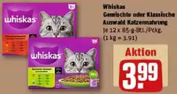 REWE Whiskas Gemischte oder Klassische Auswahl Katzennahrung Angebot
