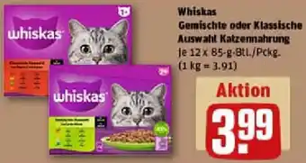 REWE Whiskas Gemischte oder Klassische Auswahl Katzennahrung Angebot