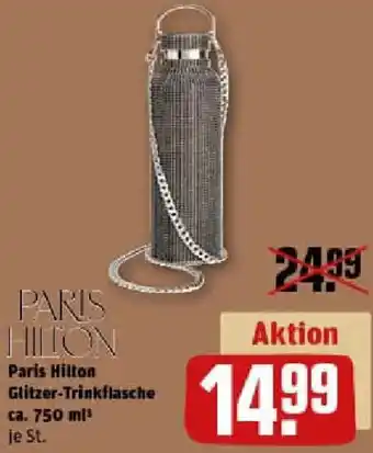 REWE Paris Hilton Glitzer-Trinkflasche Angebot
