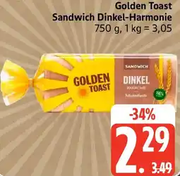Edeka Golden Toast Sandwich Dinkel-Harmonie Angebot