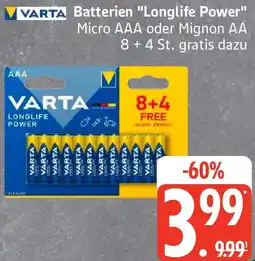 Edeka VARTA Batterien "Longlife Power" Angebot