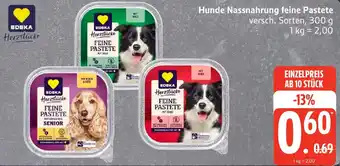 Edeka EDEKA Herzstucke Hunde Nassnahrung feine Pastete Angebot