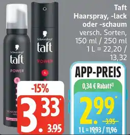 Edeka Taft Haarspray, -lack oder -schaum Angebot