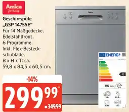 Edeka Amica Geschirrspüle ,,GSP 14755E" Angebot