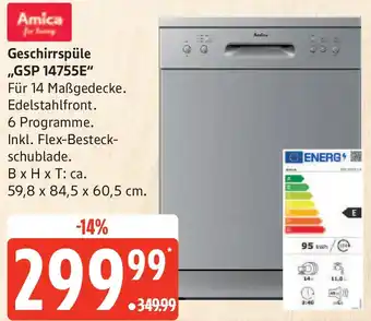 Edeka Amica Geschirrspüle ,,GSP 14755E" Angebot