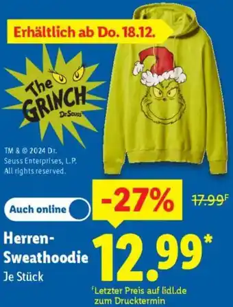 Lidl Herren Sweathoodie Angebot