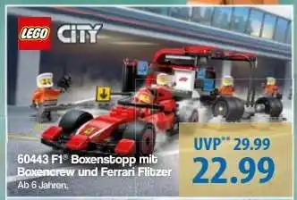 Famila Nord Ost LEGO City 60443 F1 Boxenstopp mit Boxencrew und Ferrari Flitzer Angebot