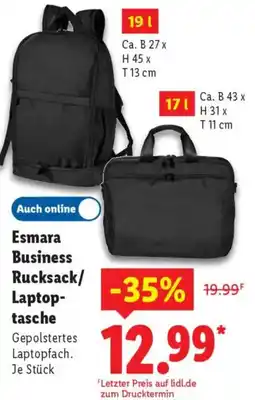 Lidl Esmara Business Rucksack/ Laptoptasche Angebot