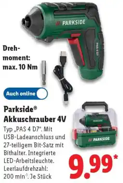 Lidl Parkside Akkuschrauber 4V Angebot