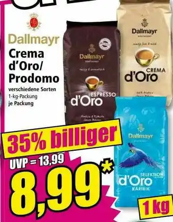 Norma Dallmayr Crema D'oro Oder Prodomo Angebot