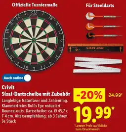 Lidl Crivit Sisal-Dartscheibe mit Zubehör Angebot