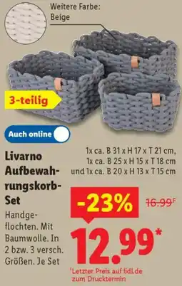 Lidl Livarno Aufbewahrungskorb Set Angebot