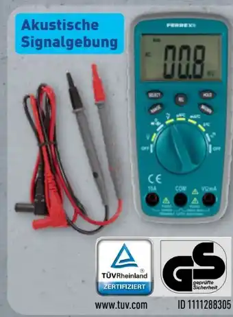 Aldi Nord Ferrex Multimeter Digital ANS-24-146 Angebot