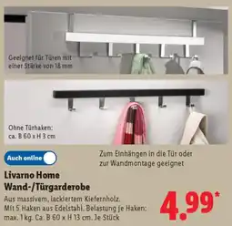 Lidl Livarno Home Wand-/Türgarderobe Angebot