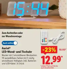 Lidl Auriol LED-Wand- und Tischuhr Angebot