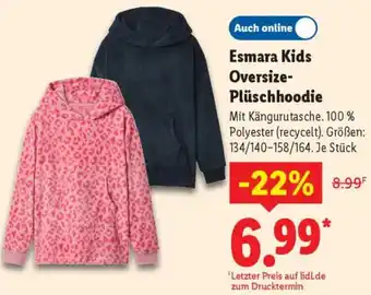 Lidl Esmara Kids Oversize Plüschhoodie Angebot