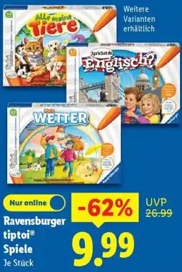 Lidl Ravensburger tiptoi Spiele Angebot