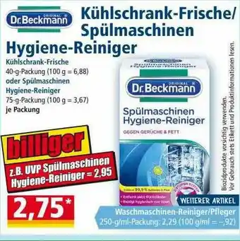 Norma Dr.beckmann Kühlschrank-frische Oder Spülmaschinen Hygiene-reiniger Angebot