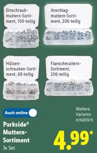 Lidl Parkside Muttern Sortiment Angebot