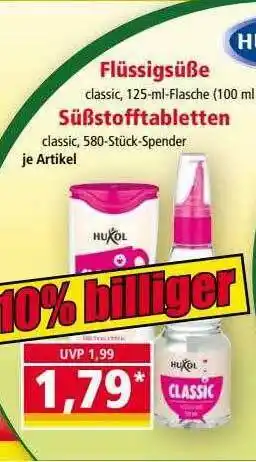 Norma Huxol Flüssigsüße Oder Süßstofftabletten Angebot